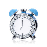 silver oxide Epoxy zircon small alarm clock charms