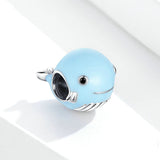 925 Sterling Silver Blue Whale Beads Charm For DIY Bracelet Precious Jewelry For Women