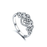 Heart-shaped Celtic knot jewelry ring S925 sterling silver ring cross-border creative