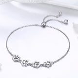 S925 sterling silver white gold plated cute pet claw mark bracelet