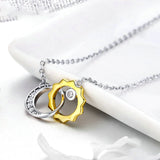 Fashion 925 Sterling Silver Sun & Moon Love Story Women Necklaces Pendants Adjustable Sterling Silver Jewelry