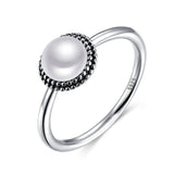 S925 sterling silver sleek minimalist bead ring for women