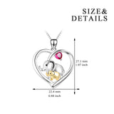 Baby Elephant Heart Shape Infinite Love Necklace Good Plating Necklace