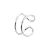 925 Sterling Silver Jewelry Opening Retro Double Layer Smooth Line Minimalist