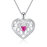 Filigree Love Heart Necklaces Cubic Zirconia Hollow Loving Necklace