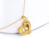 18K Gold Spiral Corrugated Heart-Shaped Clavicle Chain Fashion Wild Models
