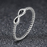 S925 Sterling Silver Oxidized Infinity Ring