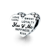 925 Sterling Silver Beautiful Heart Beads Charm Precious Jewelry For Women