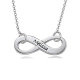 Adjustable Chain Infinity Name Necklace -Plated Platinum