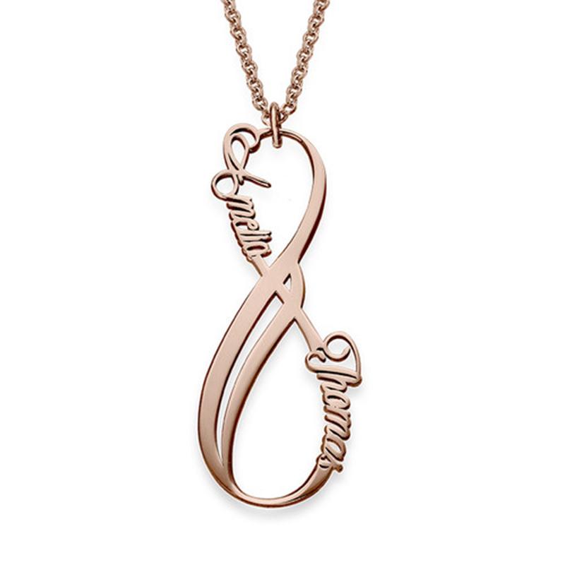 925 Sterling Silver/Copper Personalized Infinity Couple Name Necklace Adjustable 16”-20”