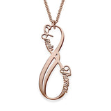 925 Sterling Silver/Copper Personalized Infinity Couple Name Necklace Adjustable 16”-20”