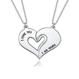 You're My Other Half 925 Sterling Silver Personalized  Heart Necklace Adjustable 16”-20”