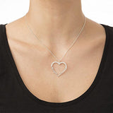 925 Sterling Silver/Copper Personalized Classic Heart  Name Necklace with Two Names Rolo Chain 18”