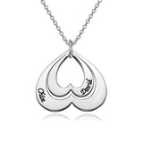 925 Sterling Silver Personalized Double Name Necklace-Adjustable 16”-20”