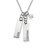 925 Sterling Silver Adjustable 16”-20” Personalized Double Bar Name Necklace