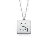 925 Sterling Silver Personalized Square Initial Necklace-Adjustable 16”-20”