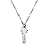 Key To Heart 925 Sterling Silver Personalized  Engravable Necklace-Adjustable 16”-20”