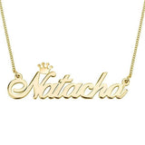 Personalized Name Necklace with Crown Adjustable 16”-20”