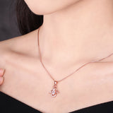 925 Sterling Silver Rose Gold Plated Fashion Angel Necklace For Women