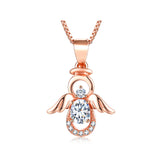  Silver Rose Gold Plated Fashion Angel Necklace 