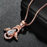 925 Sterling Silver Rose Gold Plated Fashion Angel Necklace For Women