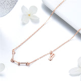 925 Sterling Silver Aquarius Rose Gold Plated Pendant Necklace