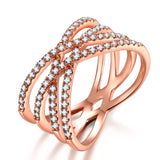 Silver Rose Gold Universe Lines Bands Ring