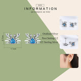 925 Sterling Silver Cute Ocean Crab Small Blue CZ Stud Earrings for Women Fashion Earrings Jewelry Gift