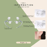 925 Sterling Silver Earrings Elegant Pearl Stud Earrings for Women Silver Jewelry