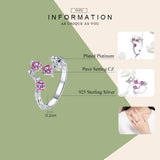 925 Sterling Silver Winter Blooming Plum Flower Open Size Rings for Women Wedding Engagement Jewelry