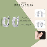 Classic New 925 Sterling Silver Shining Clear  CZ Cubic Zircon Stud Earrings for Women Wedding Jewelry