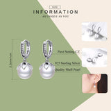 Elegant 925 Sterling Silver Luminous Gentle Love Flower Freshwater Pearl Drop Earrings Female Women Pearl Jewelry