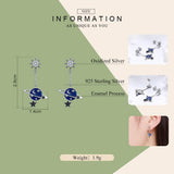 High Quality 100% 925 Sterling Silver Sparkling CZ Moon and Star Drop Earrings for Women Sterling Silver Jewelry
