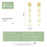 Meteor Tassel Drop Earrings Golden Star Comet Long Dangle Earring Women High Quality 925 Sterling Silver Jewelry