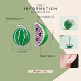 Trendy New 925 Sterling Silver Exquisite Watermelon Fruits Stud Earrings for Women Sterling Silver Jewelry
