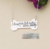 925 Sterling Silver Personalized Engraved Signature Bone Tag Necklace-Adjustable 16”-20”