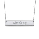 925 Sterling Silver Personalized Bar Engraved Necklace Adjustable 16”-20”