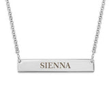 925 Sterling Silver Personalized Bar Engraved  Necklace Adjustable 16”-20”