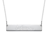 Personalized Cut Out Name Bar Necklace 18”