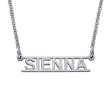 Cut Out Design - 925 Sterling Silver Personalized Bar Name Necklace Adjustable 16”-20”