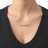 Cut Out Design - 925 Sterling Silver Personalized Roman Numeral Bar Necklace  Adjustable 16”-20”