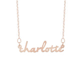 Personalized 925 Sterling Silver Name Necklace -Plated Rose Gold
