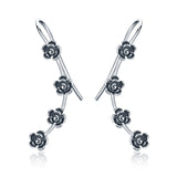 Silver Flower Earrings Drop Earrings