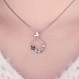 Butterfly Flower Natural Spinel Pendant Necklace 925 Sterling Silver Gemstones Choker Statement Necklace Women Without Chain