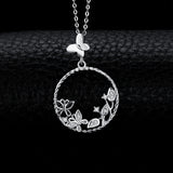 Butterfly Flower Natural Spinel Pendant Necklace 925 Sterling Silver Gemstones Choker Statement Necklace Women Without Chain