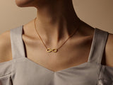 Infinity Necklace with Couple Name-Plated Yellow Gold