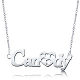 Hollow Out Heart 925 Sterling Silver Name Necklace