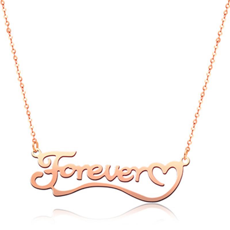 Love You Forever 925 Sterling Silver Personalized Classic Name or Text  Necklace