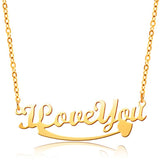 I Love You 925 Sterling Silver Personalized Classic Name or Text  Necklace