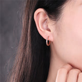 925 Sterling Silver Rose Gold Plated Hoop Earrings